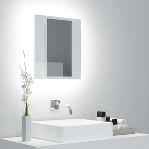 Spegelskåp för badrum LED vit högglans 40x12x45 cm