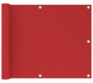 Balkongskärm röd 75x300 cm HDPE