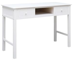 Skrivbord vit 108x45x76 cm massivt kejsarträ