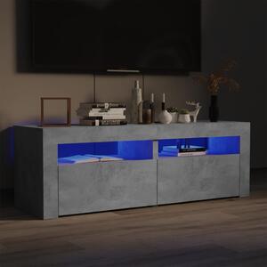 TV-bänk med LED-belysning betonggrå 120x35x40 cm