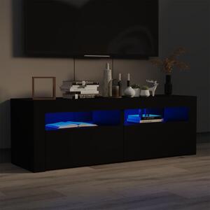 TV-bänk med LED-belysning svart 120x35x40 cm