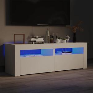 TV-bänk med LED-belysning vit 120x35x40 cm