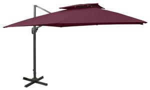 Frihängande parasoll med ventilation 300x300 cm vinröd