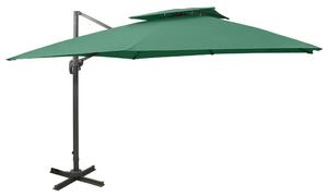 Frihängande parasoll med ventilation 300x300 cm grön