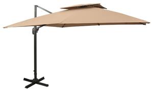 Frihängande parasoll med ventilation 300x300 cm taupe