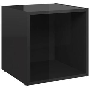 TV-bänk svart högglans 37x35x37 cm konstruerat trä