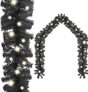 Julgirlang med LED-lampor 5 m svart