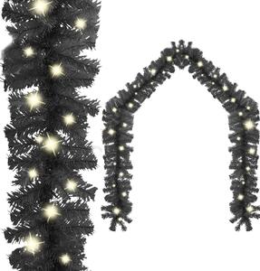 Julgirlang med LED-lampor 10 m svart