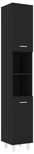 Badrumsskåp svart 30x30x179 cm spånskiva