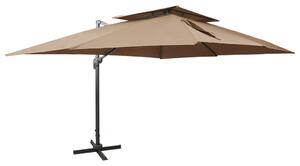 Frihängande parasoll med ventilation taupe 400x300 cm