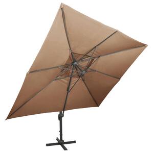 Frihängande parasoll med ventilation taupe 400x300 cm