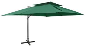 Frihängande parasoll med ventilation grön 400x300 cm