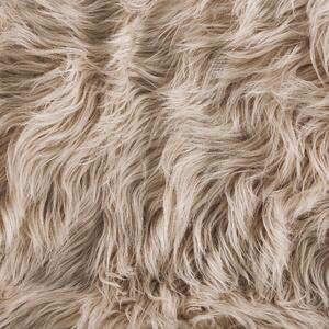 Överkast Ljusbrun Polyester Akryl 200 x 220 cm Fuskpäls Lättskött Mjuk Sovrum Beliani
