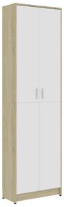 Hallgarderob vit och sonoma-ek 55x25x189 cm konstruerat trä