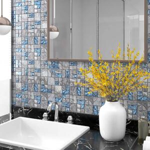Mosaikplattor 11 st grå och blå 30x30 cm glas