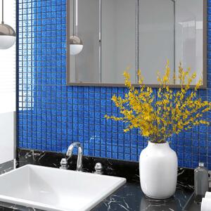 Mosaikplattor 11 st blå 30x30 cm glas