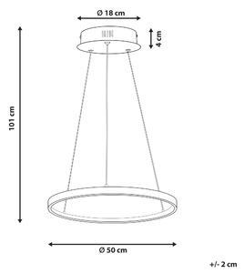 Hängande Lampa Roséguld Aluminium 50 cm Integrerad LED-ring Modern Glamour Beliani
