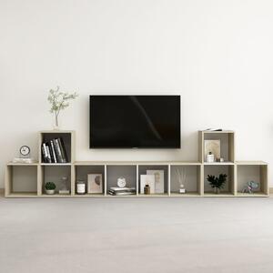 TV-skåp 5 delar vit och sonoma-ek konstruerat trä