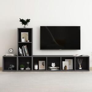 TV-skåp 3 delar grå konstruerat trä
