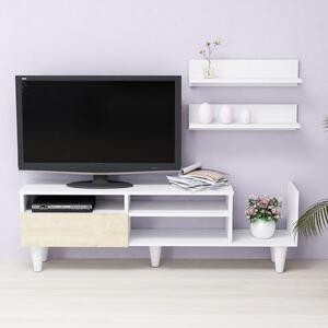 Homemania TV-bänk Lena 148,2x29,5x45 cm vit och ek