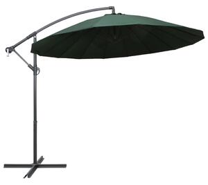 Hängande parasoll grön 3 m aluminiumstång
