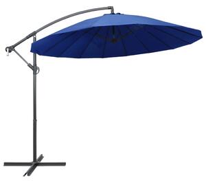 Hängande parasoll blå 3 m aluminiumstång