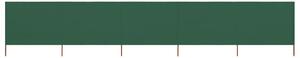 Vindskydd 5 paneler tyg 600x160 cm grön