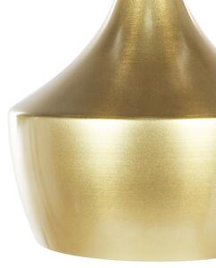 Taklampa Guld Metall 197 cm Tvåfärgad skärm Modern Minimalistisk Elegant Matsal Beliani