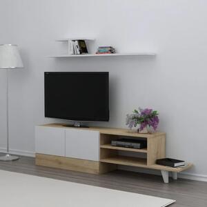 Homemania TV-möbel Derin 159,5x31,5x40 cm vit och ek