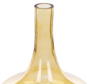 Blomvas Gult Glas Färgat Tonat Transparent Dekorativ glasflaska Hemtillbehör Beliani
