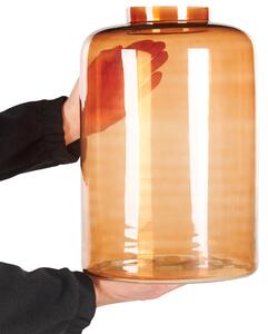 Blomvas Orange Glas Tonad Transparent Dekorativt hemtillbehör i glas Beliani