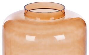 Blomvas Orange Glas Tonad Transparent Dekorativt hemtillbehör i glas Beliani