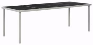 Trädgårdsbord svart 220x90x74,5 cm stål