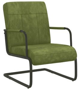 Fribärande stol ljusgrön sammet