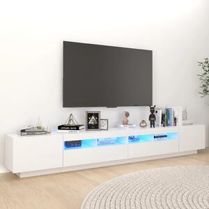 TV-bänk med LED-belysning vit 260x35x40 cm