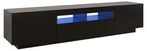 TV-bänk med LED-belysning svart 180x35x40 cm