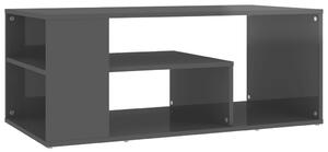 Soffbord grå högglans 100x50x40 cm spånskiva