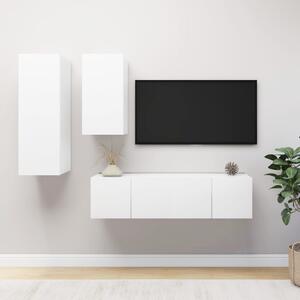 TV-skåp 4 delar vit konstruerat trä