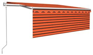 Automatisk markis vindsensor rullgardin LED 4x3m orange/brun