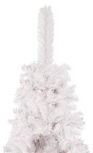 Smal plastgran med LED och julgranskulor vit 180 cm