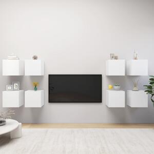 Väggmonterade tv-skåp 8 st vit 30,5x30x30 cm