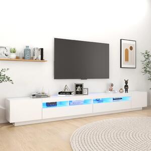TV-bänk med LED-belysning vit 300x35x40 cm
