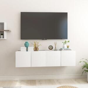 Hängande TV-skåp 2 st vit 60x30x30 cm