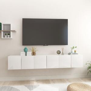 Väggmonterade TV-skåp 3 st vit högglans 60x30x30 cm