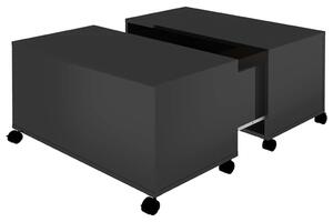 Soffbord svart högglans 75x75x38 cm konstruerat trä