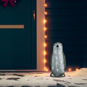 Juldekoration pingvin med LED-belysning akryl inne/ute