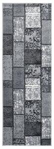 Gångmatta grå BCF med blockmönster 80x200 cm
