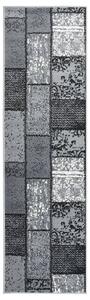 Gångmatta grå BCF med blockmönster 60x250 cm