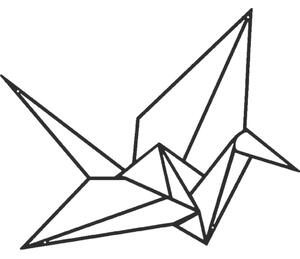 Homemania Väggdekoration Origami Crane 41x33 cm metall svart