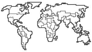 Homemania Väggdekoration World Map 11 100x53 cm metall svart